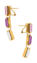 Anton Heunis Triple Baguette Cluster in Fuchsia