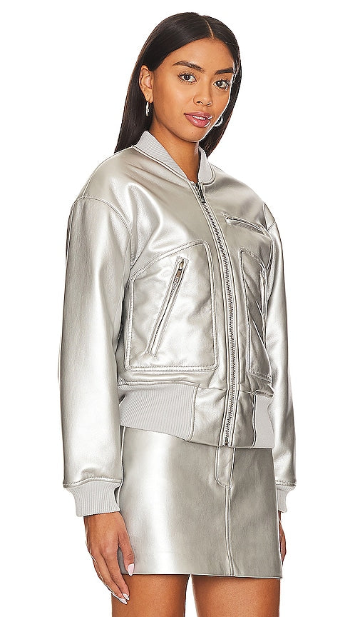 Apparis Chaz Metallic Jacket in Metallic Silver