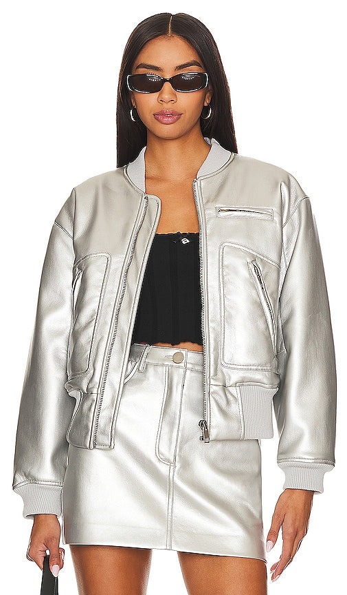 Apparis Chaz Metallic Jacket in Metallic Silver