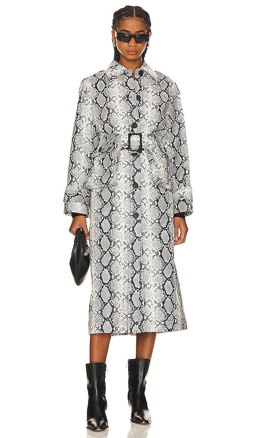 Apparis Ingrid Python Coat in Black, White