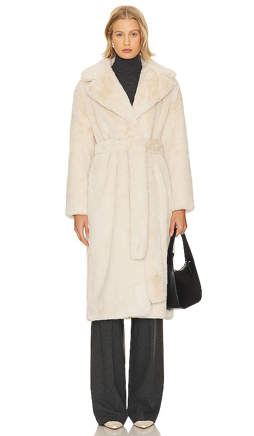 Apparis Mona Plant-Based Fur Coat in Cream