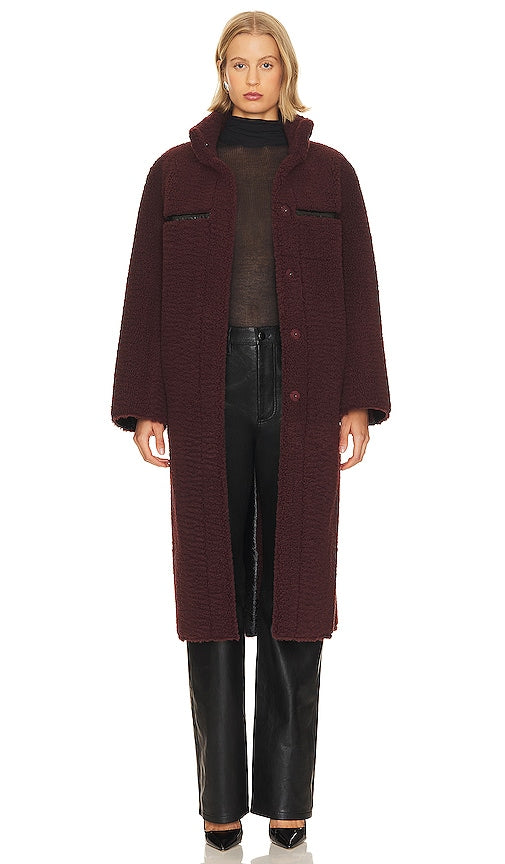 Apparis Tilly Patent Reversible Coat in Black
