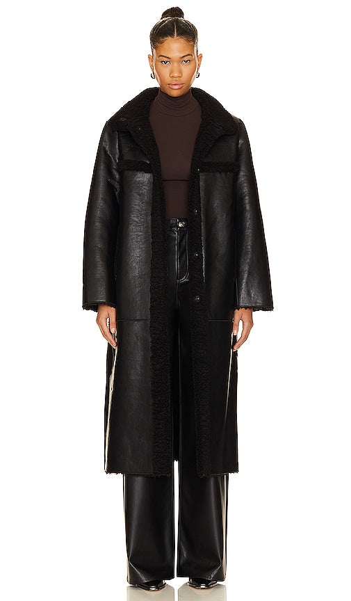 Apparis Tilly Reversible Coat in Black - Apparis Tilly Manteau Réversible en Noir - Apparis Tilly 黑色双面大衣 - Apparis Tilly Wendemantel in Schwarz - Apparis Tilly 리버서블 코트블랙 색상 - Cappotto reversibile Apparis Tilly in nero