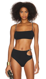 Aquamanile Lady's Slipper Bikini Top in Black - Haut de bikini chausson pour femme Aquamanile en noir - Aquamanile 女士黑色拖鞋比基尼上衣 - Aquamanile Lady's Slipper-Bikinioberteil in Schwarz - Aquamanile 레이디스 슬리퍼 비키니 탑블랙 색상 - Top bikini pantofola da donna Aquamanile in nero