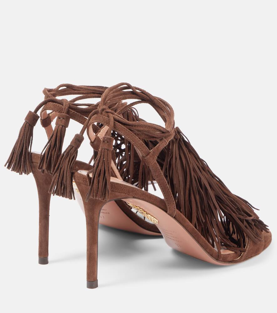 Aquazzura 85 fringed suede sandals