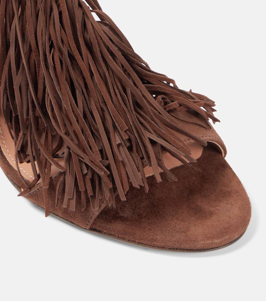 Aquazzura 85 fringed suede sandals