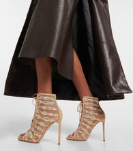 Aquazzura After Dark mesh and lace ankle boots