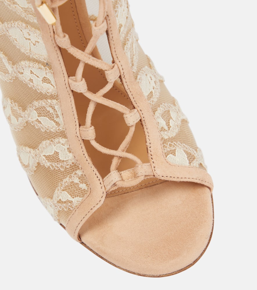 Aquazzura After Dark mesh and lace ankle boots