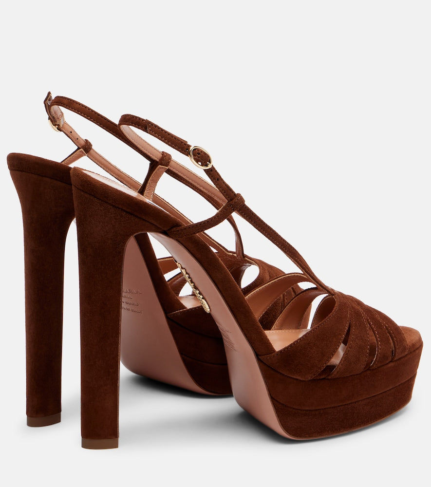 Aquazzura Aimee130 suede platform sandals