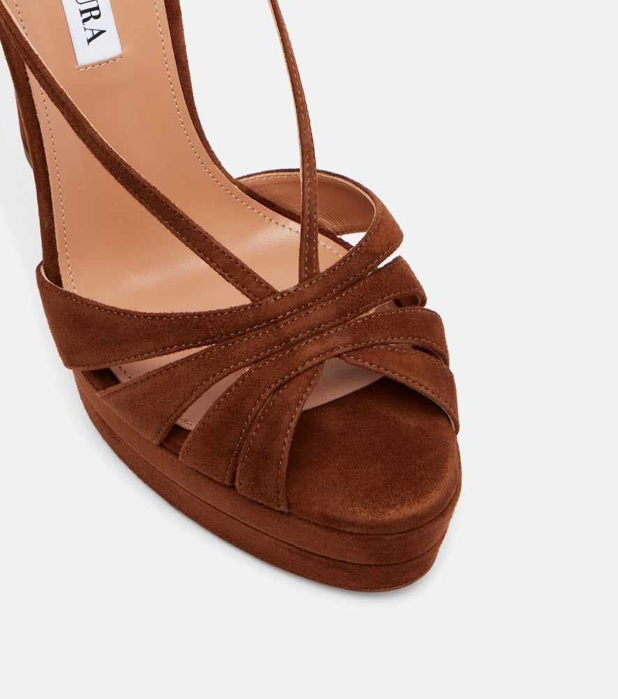 Aquazzura Aimee130 suede platform sandals