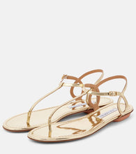 Aquazzura Almost Bare metallic leather thong sandals