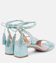 Aquazzura Alu 50 snake-effect leather sandals