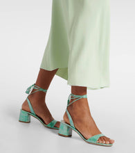 Aquazzura Alu 50 snake-effect leather sandals