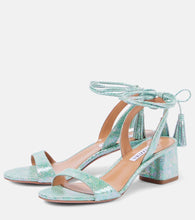 Aquazzura Alu 50 snake-effect leather sandals