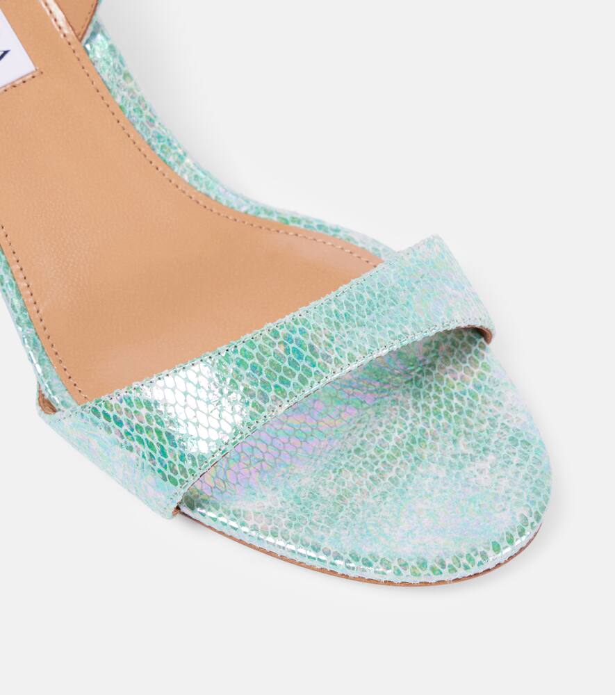 Aquazzura Alu 50 snake-effect leather sandals