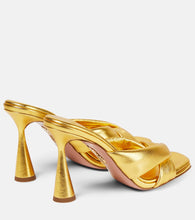 Aquazzura Amore metallic leather mules