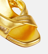 Aquazzura Amore metallic leather mules