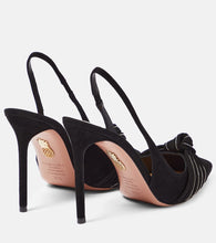 Aquazzura Atelier embellished suede slingback pumps