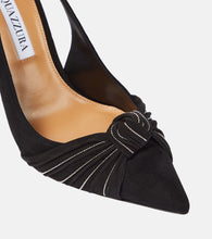 Aquazzura Atelier embellished suede slingback pumps