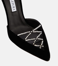 Aquazzura Audace Crystal 105 velvet pumps