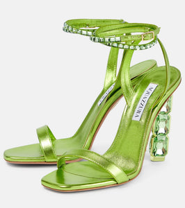 Aquazzura Aura 105 embellished leather sandals