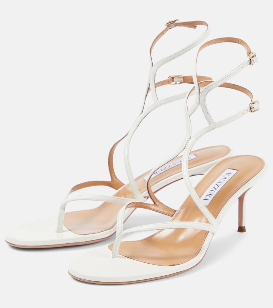 Aquazzura Baia 65 leather sandals