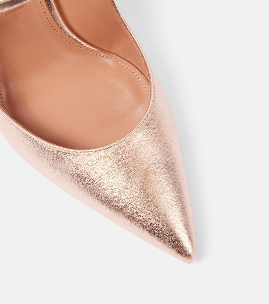 Aquazzura Bellezza 85 metallic leather mules