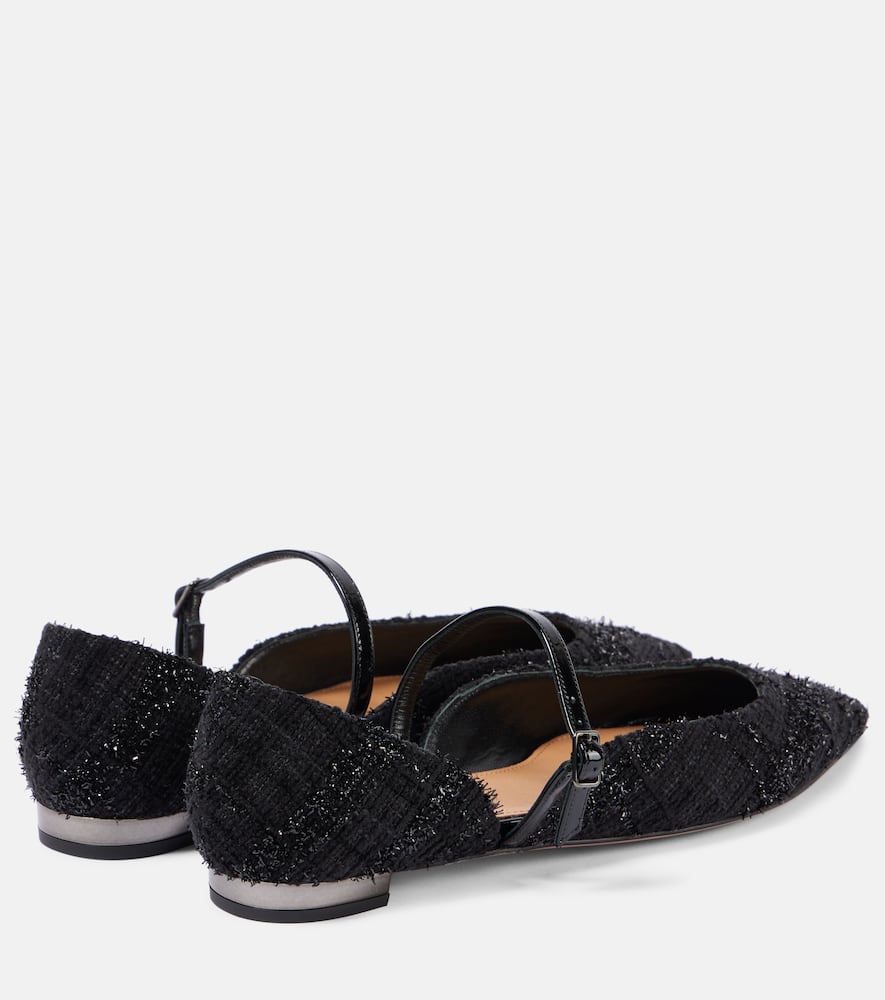 Aquazzura Bellezza Bouclé Mary Jane flats