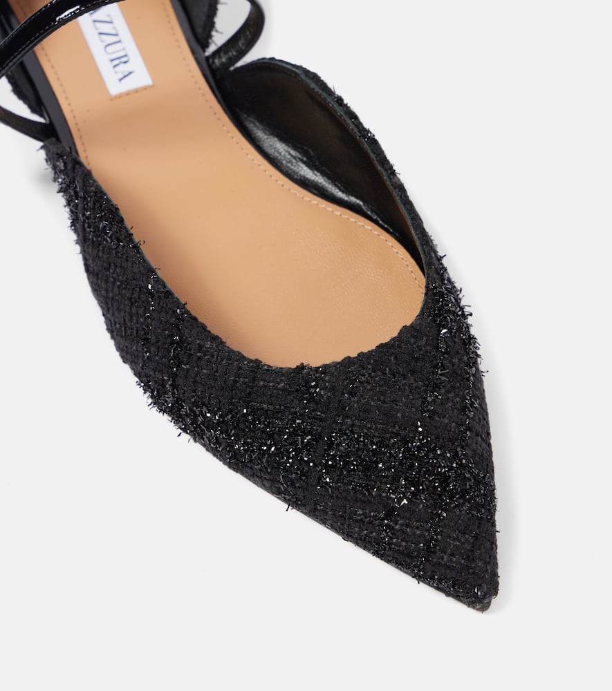 Aquazzura Bellezza Bouclé Mary Jane flats