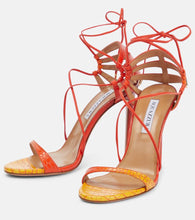 Aquazzura Bellissima 105 croc-effect leather sandals