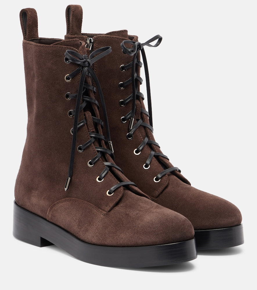 Aquazzura Ben suede combat boots