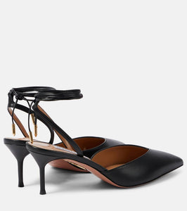 Aquazzura Beyond 65 leather slingback pumps