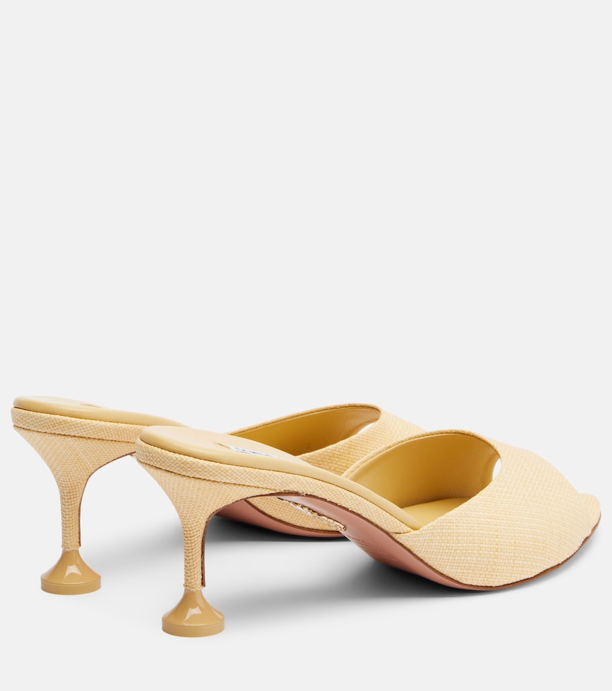 Aquazzura Bisous woven raffia mules