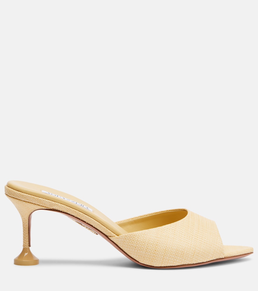 Aquazzura Bisous woven raffia mules