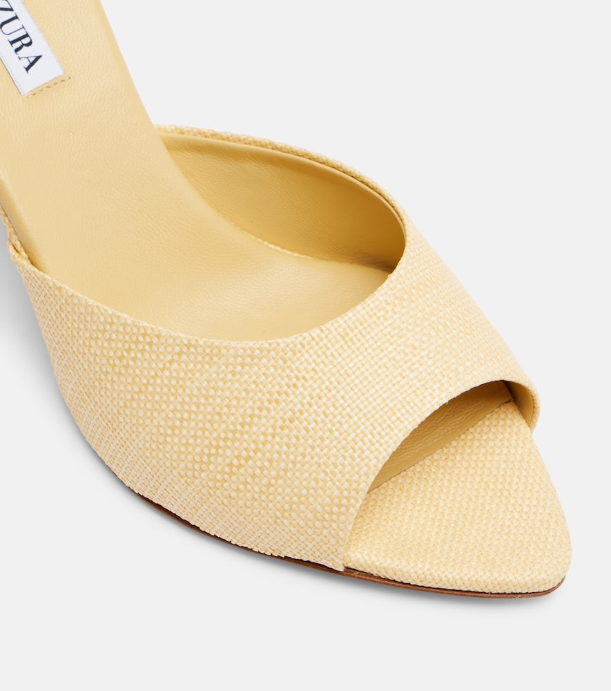 Aquazzura Bisous woven raffia mules