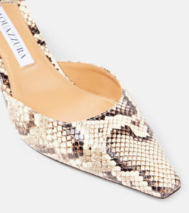 Aquazzura Blade 65 snake-effect leather pumps