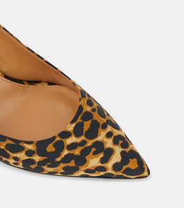 Aquazzura Bow Tie 85 leopard-print pumps