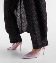 Aquazzura Bow Tie 85 metallic leather pumps
