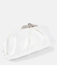Aquazzura Bow Tie Small embellished satin clutch