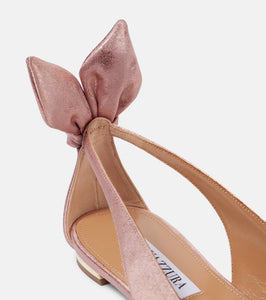 Aquazzura Bow Tie metallic ballet flats