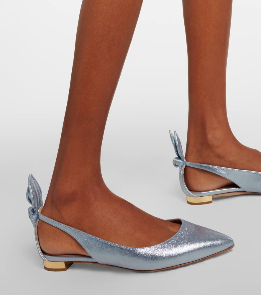 Aquazzura Bow-detail leather ballet flats