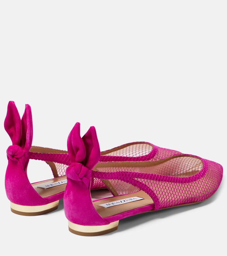 Aquazzura Bow tie mesh ballet flats