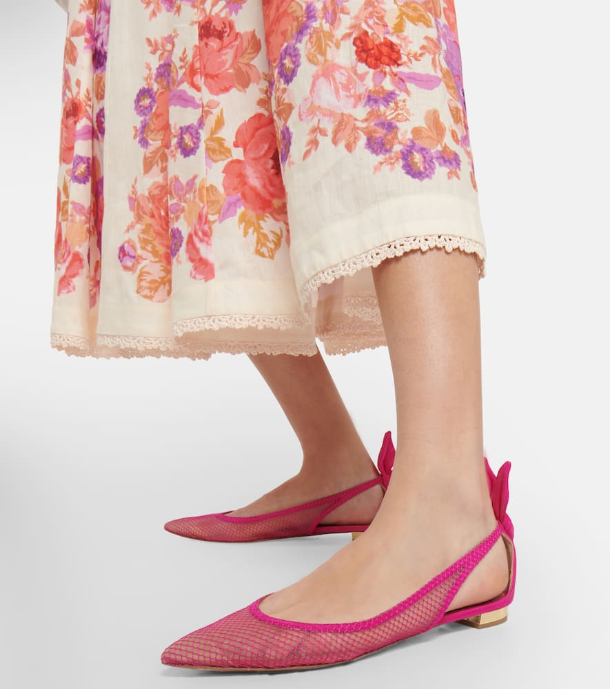 Aquazzura Bow tie mesh ballet flats