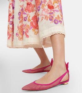 Aquazzura Bow tie mesh ballet flats