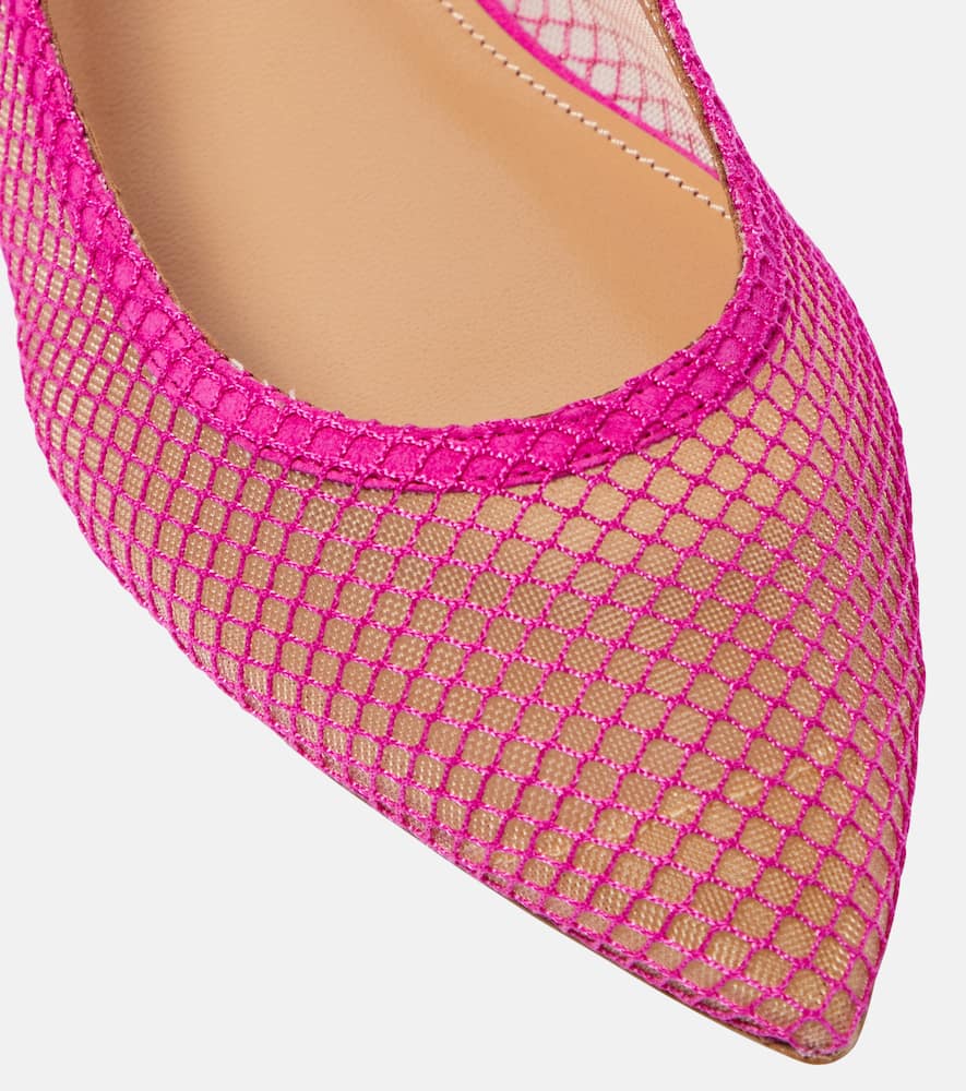 Aquazzura Bow tie mesh ballet flats