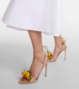 Aquazzura Citrus Punch 105 raffia sandals