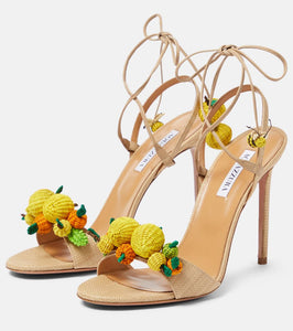 Aquazzura Citrus Punch 105 raffia sandals