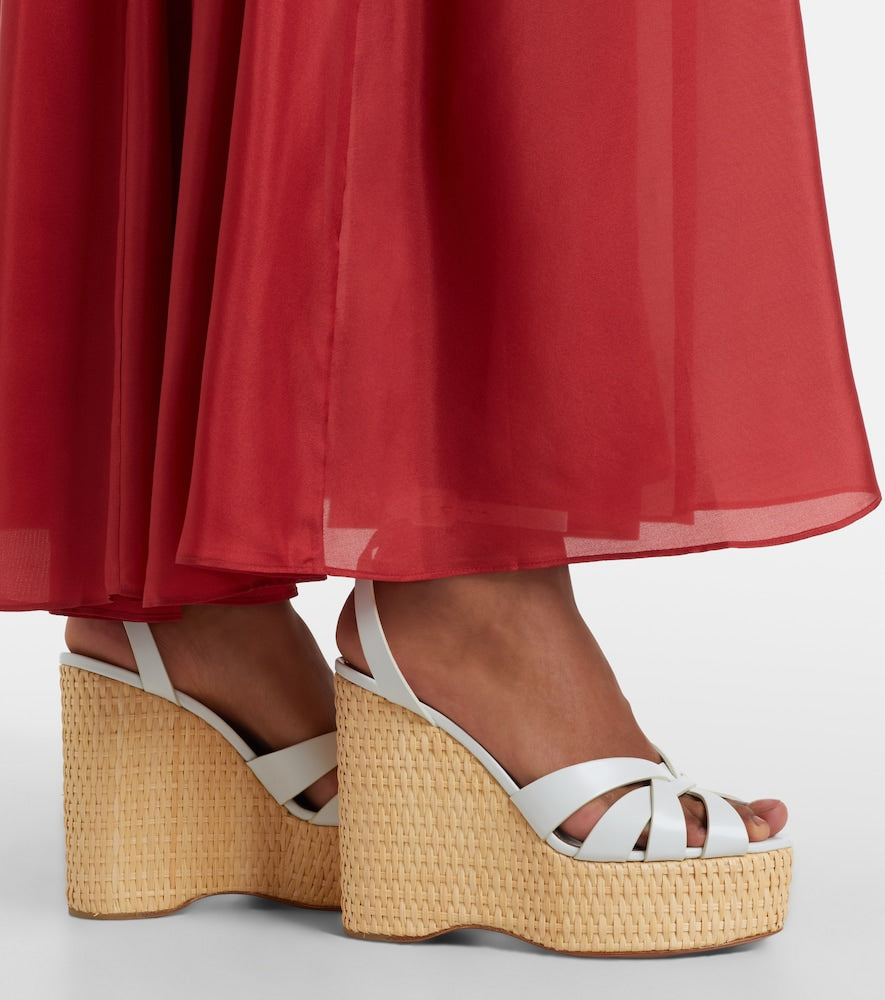 Aquazzura Copacabana leather wedge sandals