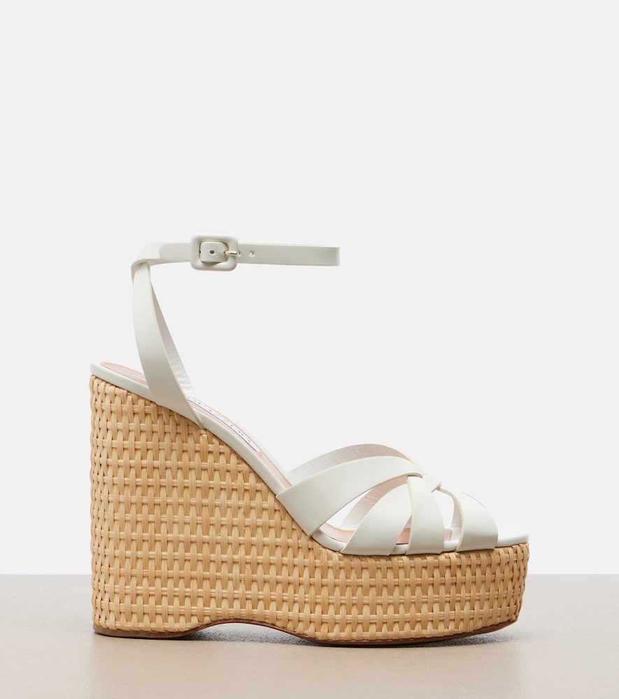 Aquazzura Copacabana leather wedge sandals