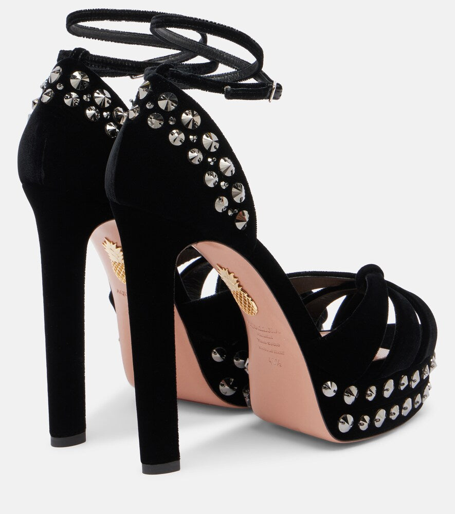 Aquazzura Cosmic Love 130 studded platform sandals
